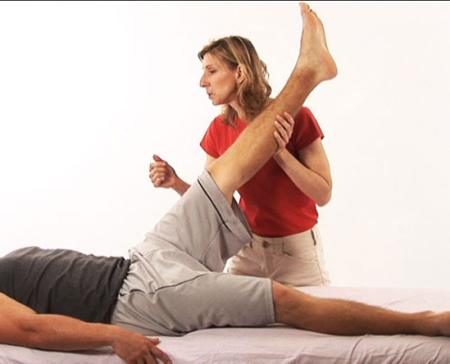 Stretching during a Sports Massage session