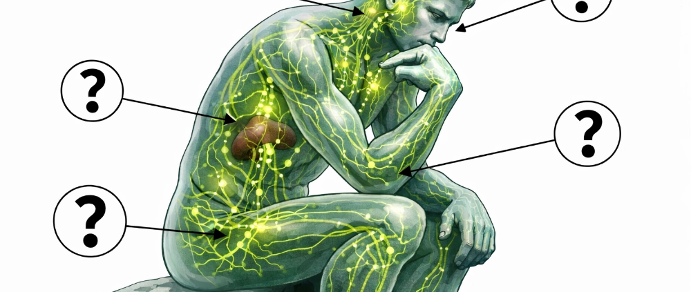 the lymphatic system with question marks